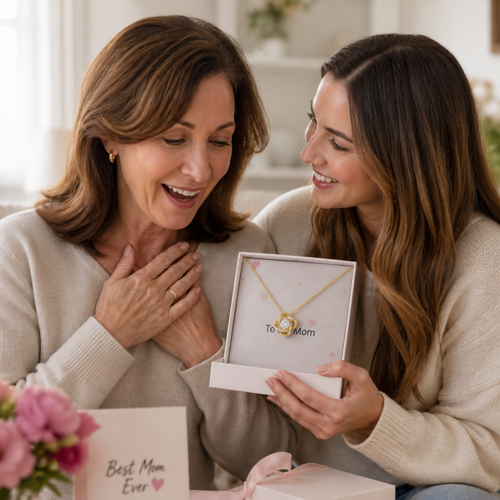 Meaningful mom keepsake necklace gift with premium message card presentation