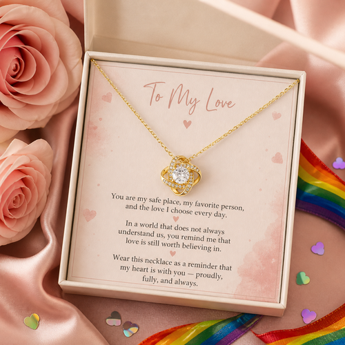 Pride Love Knot Necklace romantic keepsake gift for partner